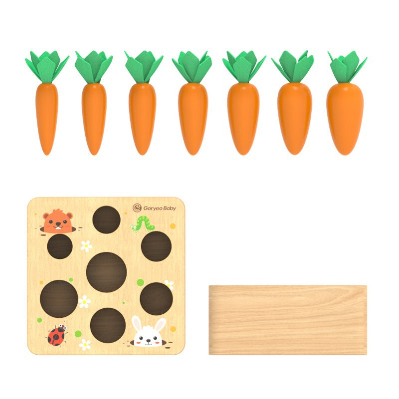 Wholesale Children's Simulation Early Education Puzzle Carrot Game Kindergarten Training Hand Eye Coordination Sensory Puzzle Toy